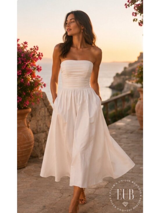 Reformation Dresses & Skirts - Reformation Lissa Convertible Organic Cotton Midi Dress Ivory NWT Size 8